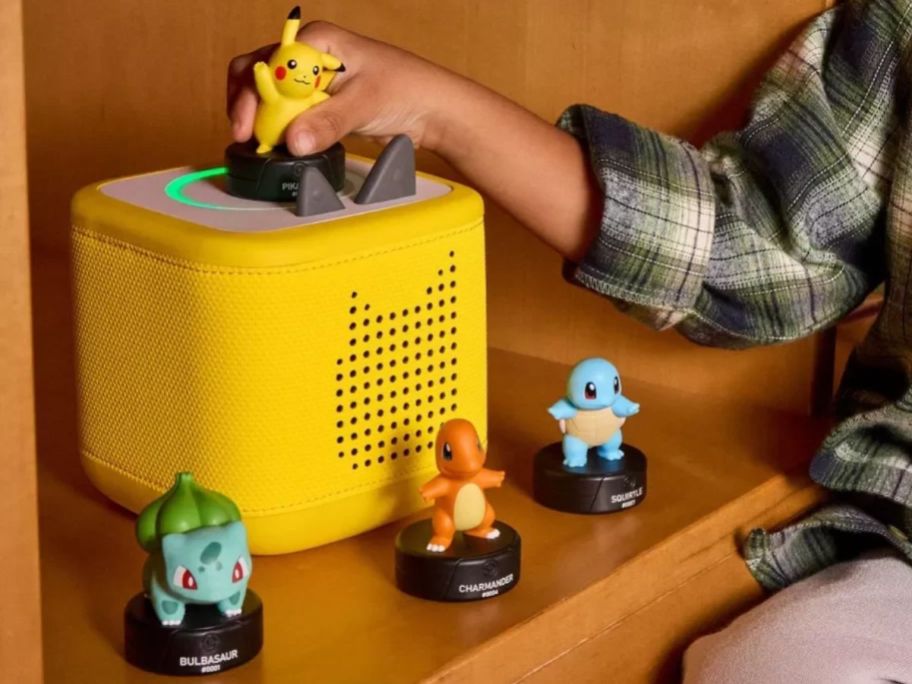 Child playing with Toniebox Pokemon Bundle