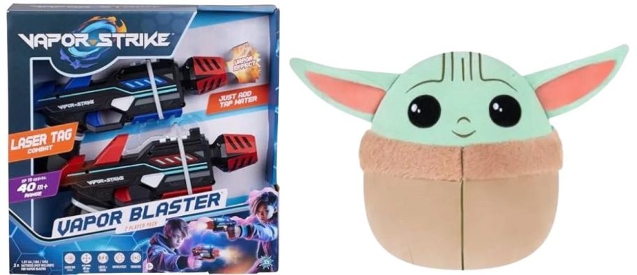 Vapor Strike Vapor Blasters 2 Player Pack and Squishmallows Original 8in Star Wars Grogu Plush