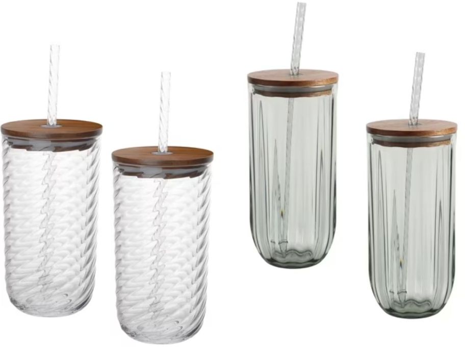 Stock images of two sets of sippers from Walmart