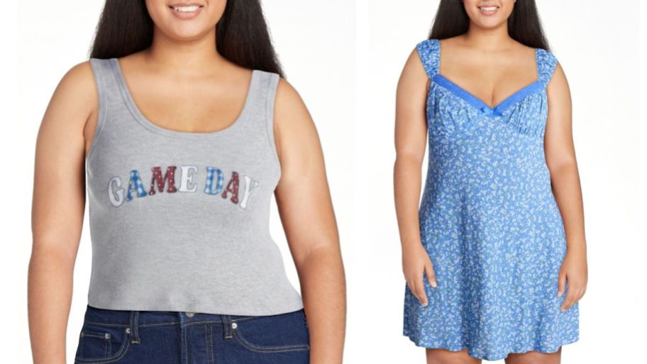 Walmart gray cami and floral dress