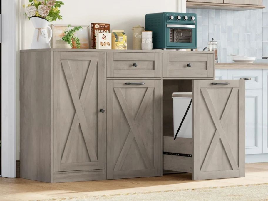 Homecho Tilt Out Trash & Storage Cabinet