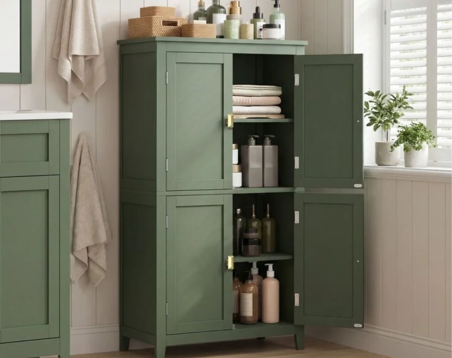 Red Barrel Studio Arhavi 4-Door Floor Storage Cabinet