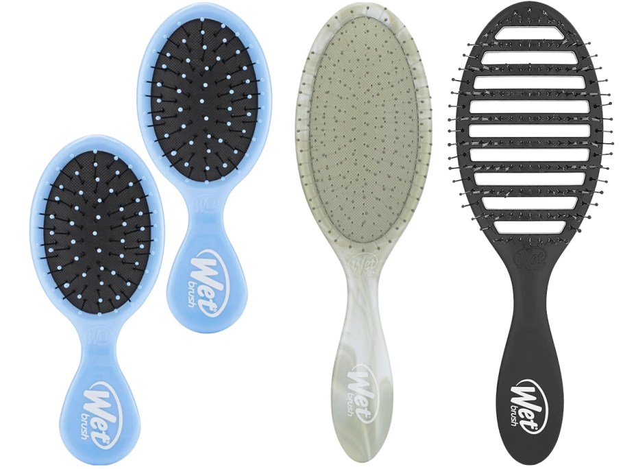 3 different types of wet brush detanglers