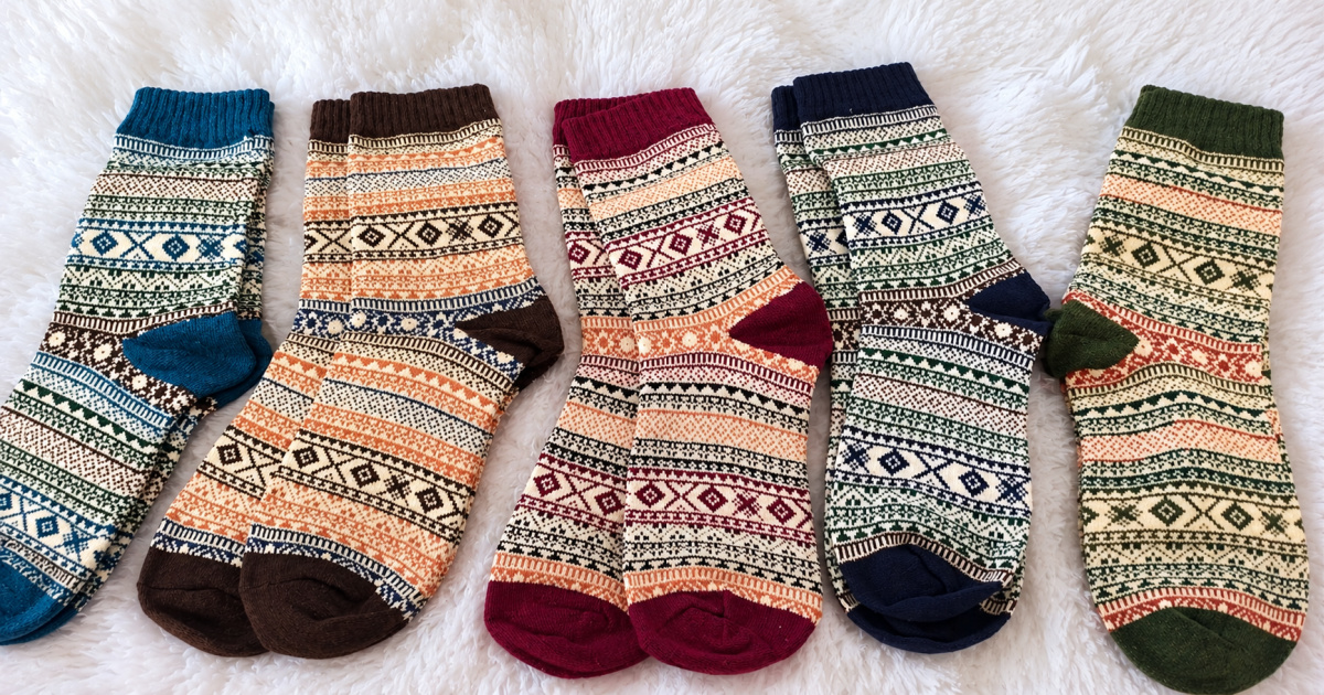 Women’s Wool-Blend Socks 5-Pack Only $4.99 on Amazon