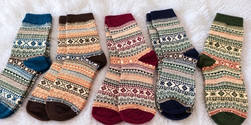 Women’s Wool-Blend Socks 5-Pack Only $4.99 on Amazon