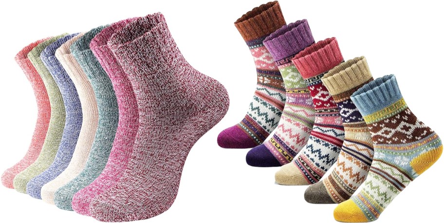 Clothirily Women's Wool-Blend Socks 7-Pack