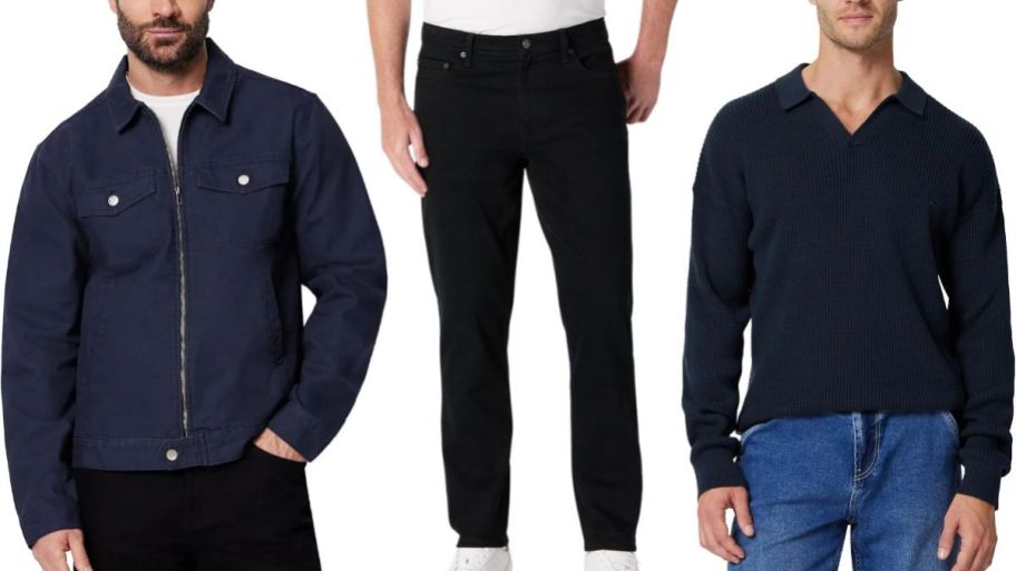Amazon essentials jacket, pants and sweater from woot sale