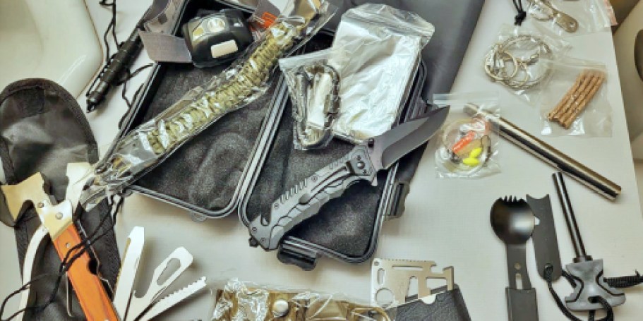 Emergency Survival Kit Just $20 on Amazon (Includes Knife, Multitools, Headlamp, & More)