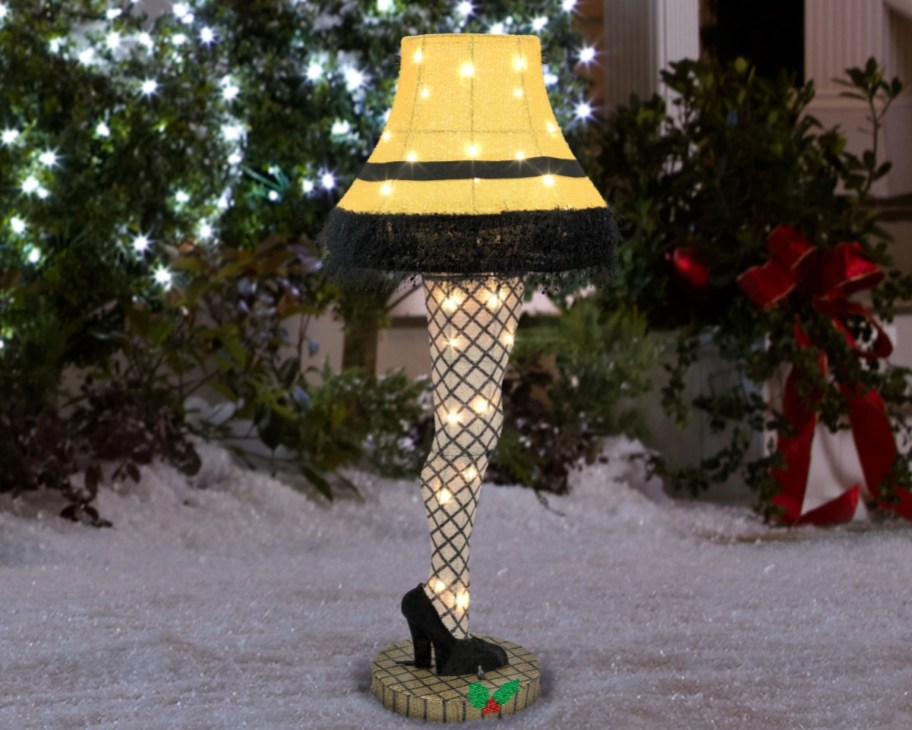 leg lamp decoration in front yard