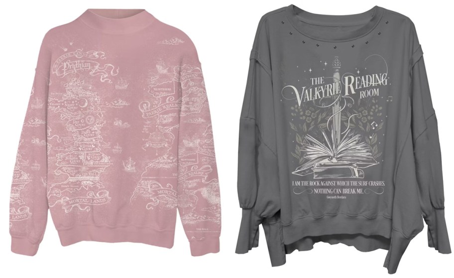 pink and gray sweatshirts 