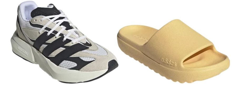 adidas Lightblaze Men's Running Shoe and adilette Lumia Adult Sport Swimming Slide Sandal