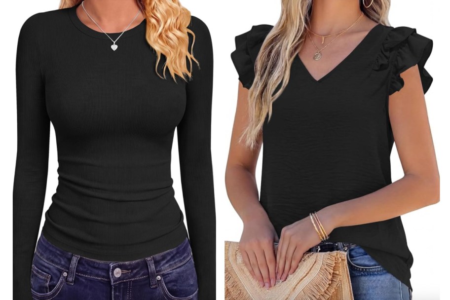 women in black shirts