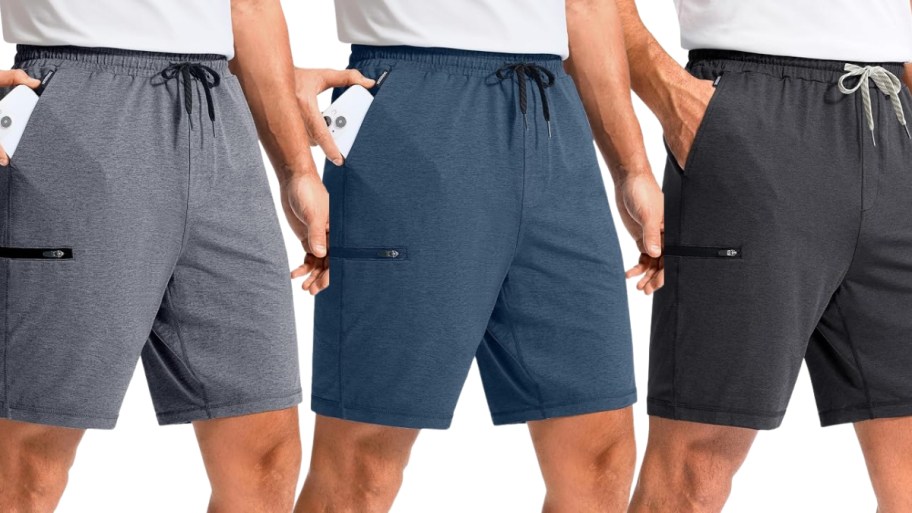 mens athletic shorts in 3 colors