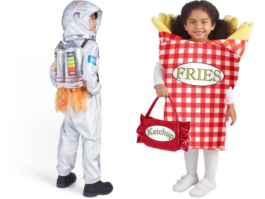 kids wearing astronaut and fries costumes 