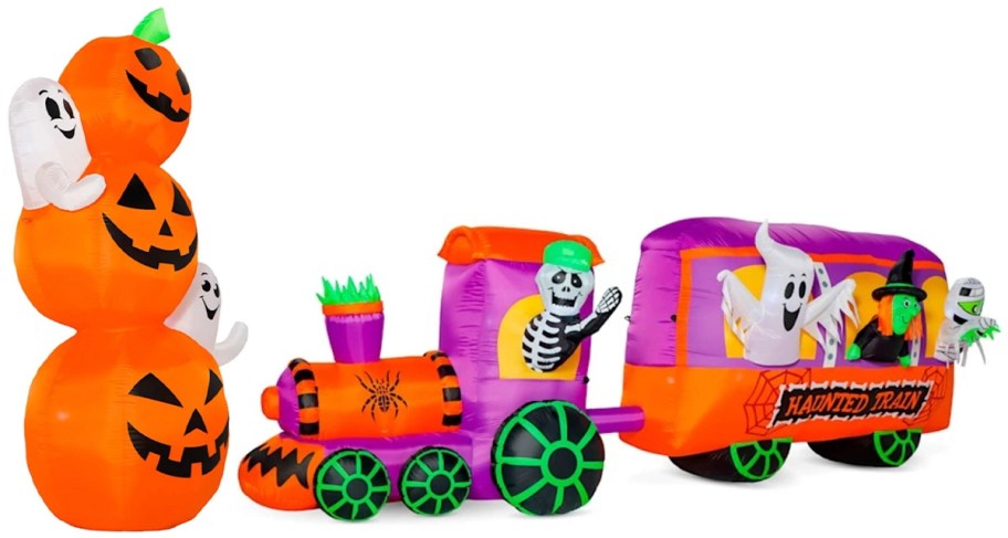 pumpkin and train halloween inflatables 