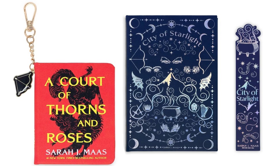 book charm and blue journal 