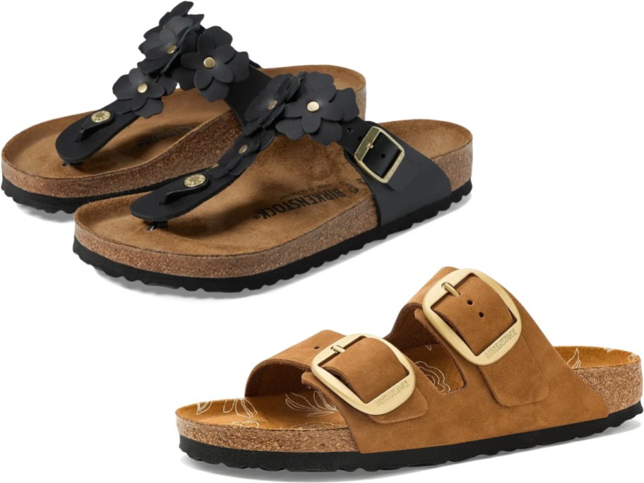 black and tan sandals