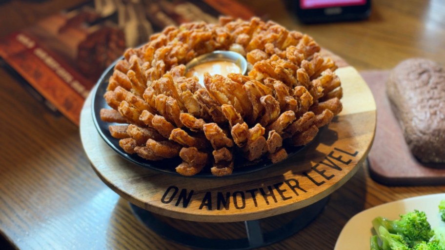 a blooming onion on a table