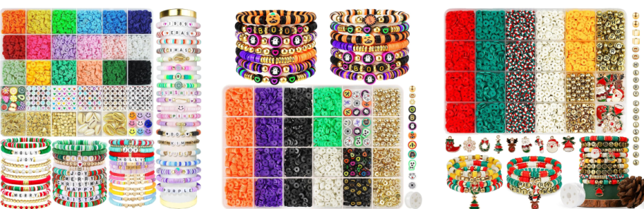 3 bracelet making bead kits