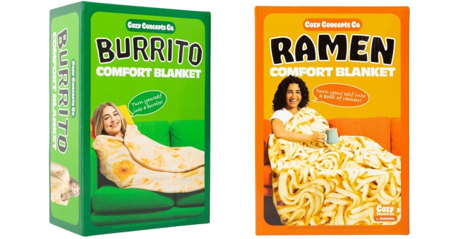 burrito and ramen Cozy Concepts Co. Throw Blanket boxes