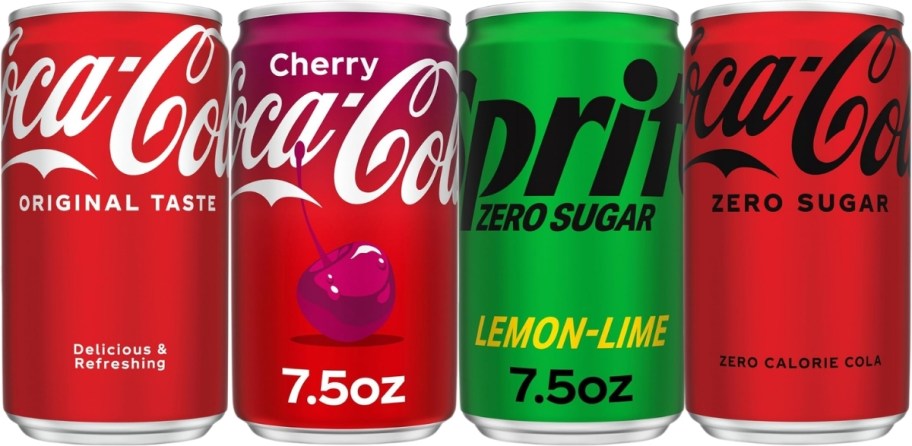 4 mini soda cans
