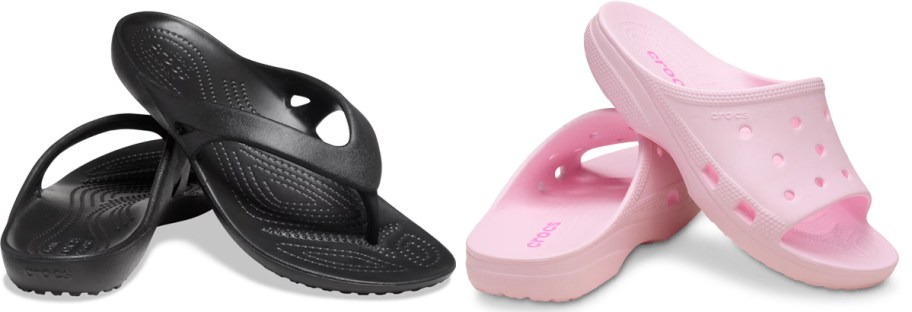 black and pink sandals 