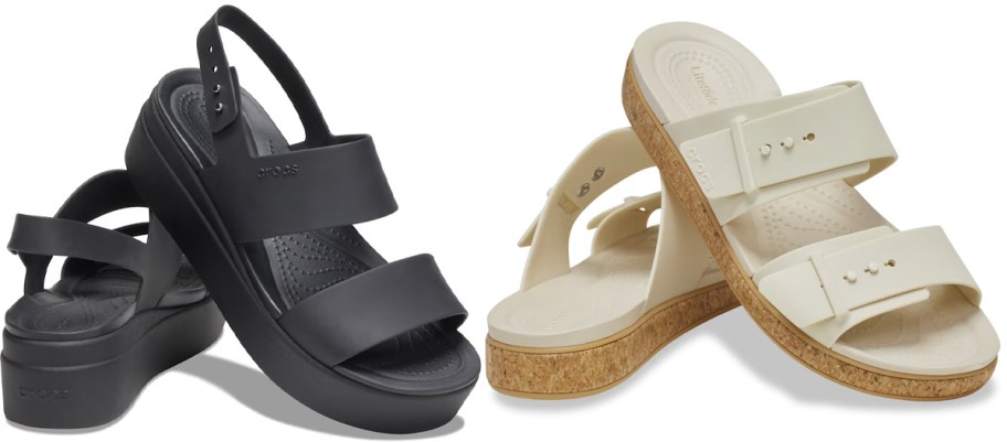 black and white crocs sandals 