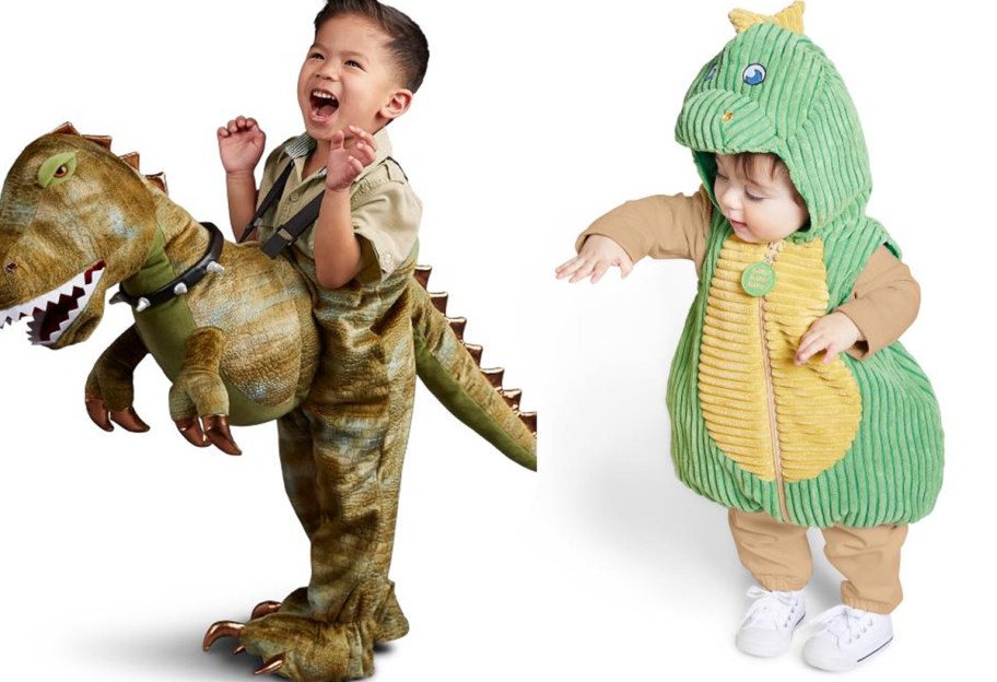 kids in dinosaur costumes 
