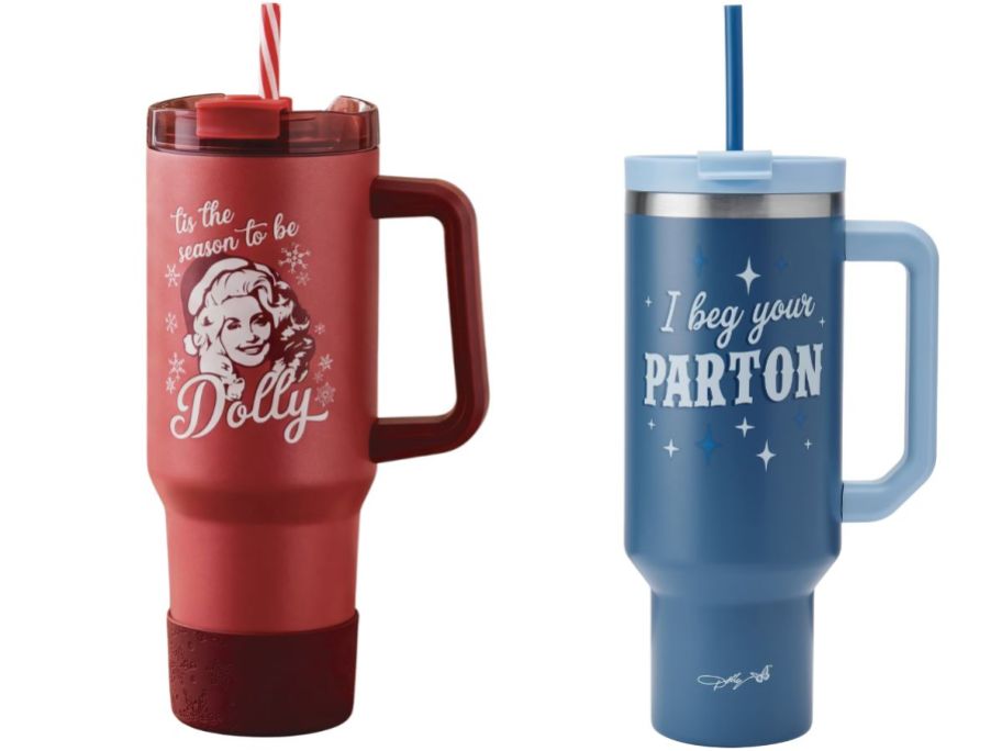 two dolly parton tumblers