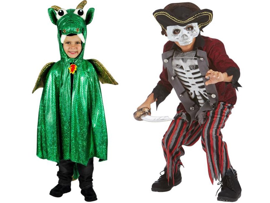 kids in dragon and pirate costumes 