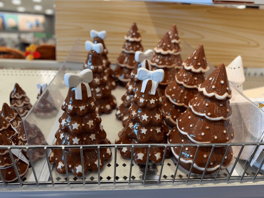 brown ceramic christmas trees in-store