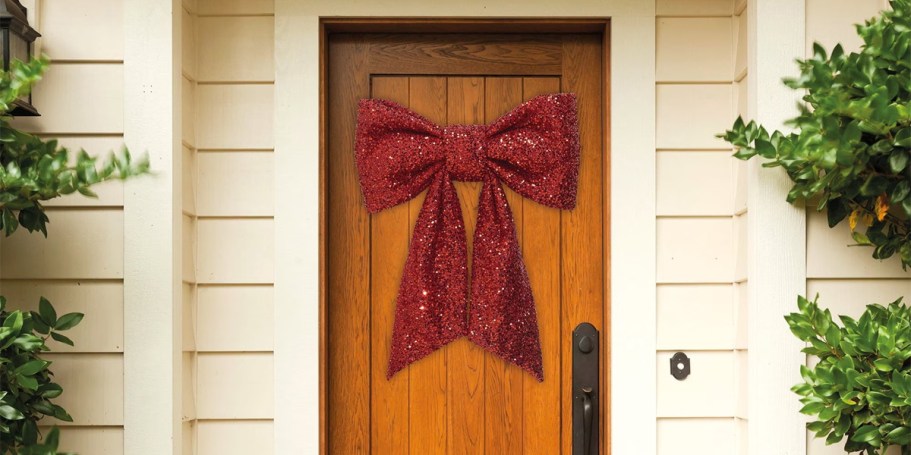 NEW Walmart Holiday Time 28″ Bows Only $16.88 | Sequin, Faux Fur, & Velvet!