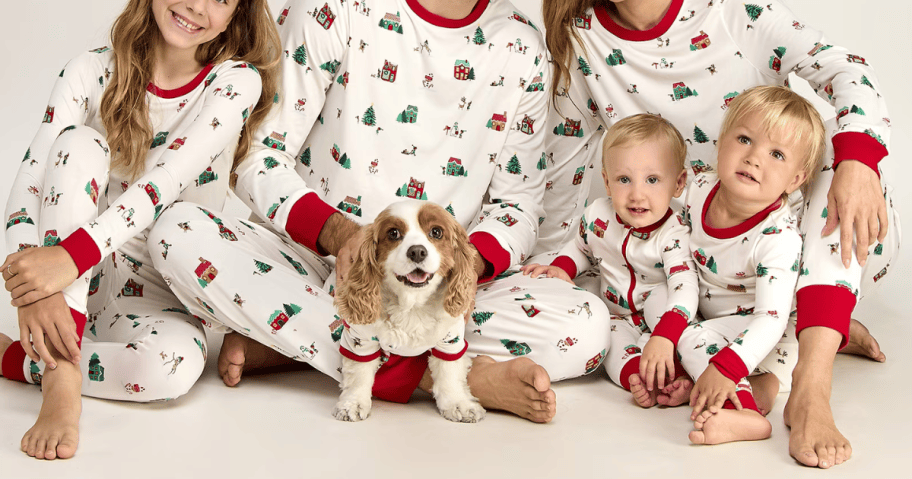 family in christmas pajamas