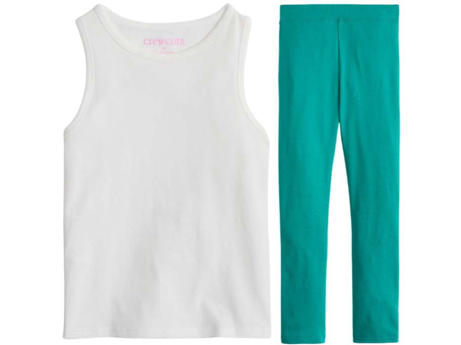 girls jcrew top and leggings