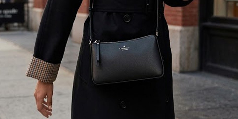 person wearing black bag 