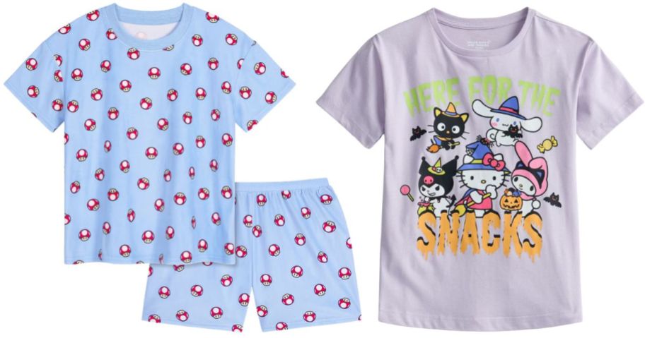 kids pajama set and top