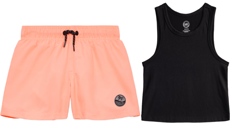 pink shorts and black tank