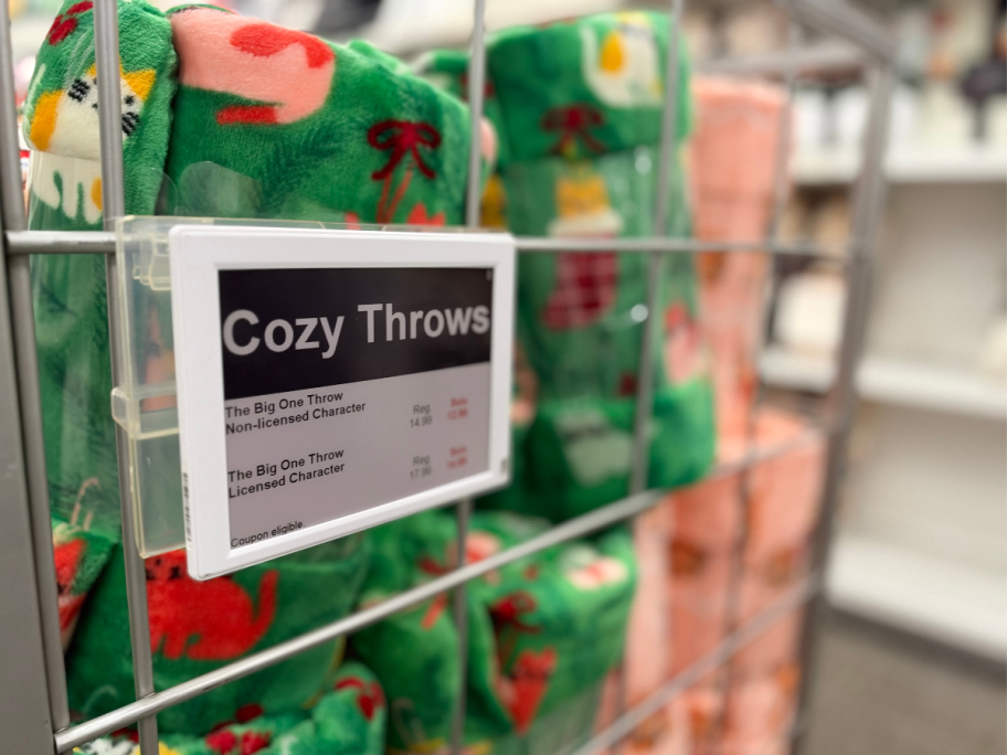 bin of christmas throws in kohl's