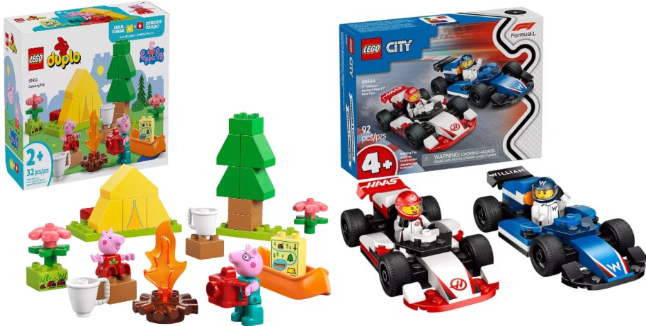 duplo peppa pig set with lego F1 williams set Set