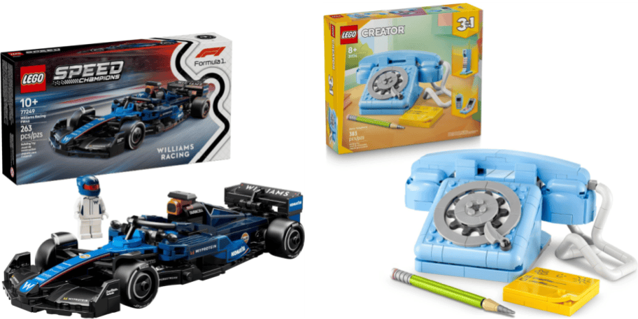2 lego sets, car and phone