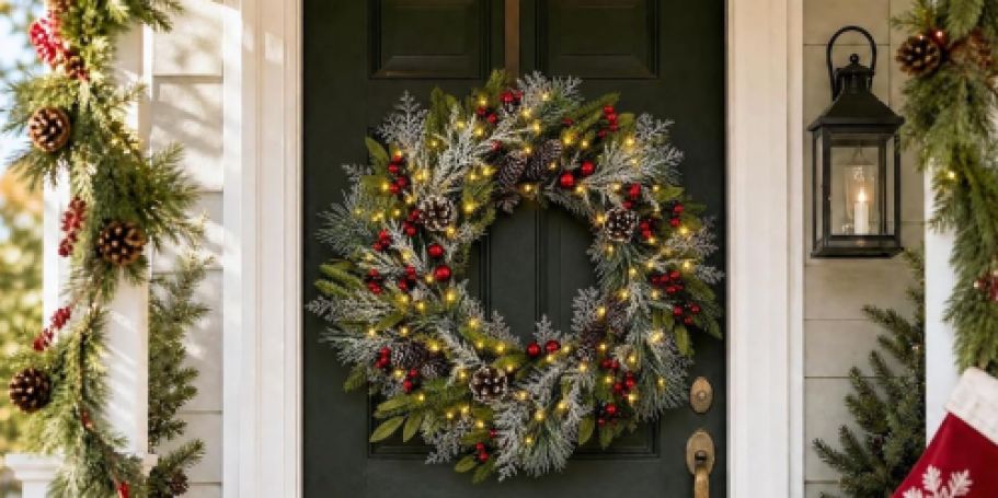 Christmas Wreath w/ Lights Only $25 Shipped on Amazon (Reg. $60)
