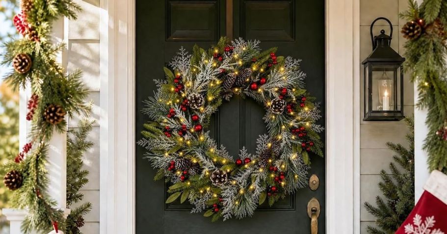 Christmas Wreath w/ Lights Only $25 Shipped on Amazon (Reg. $60)