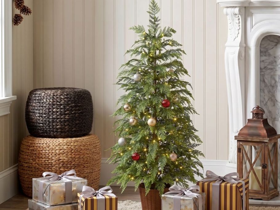 Artificial Christmas Tree w/ LED Lights Only $57 Shipped on Walmart.com (Reg. $120)