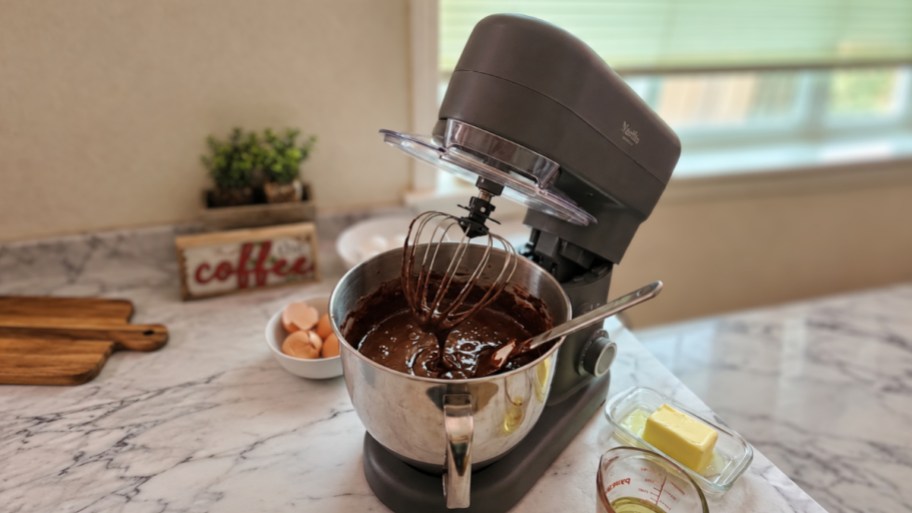 martha stewart stand mixer on a kitchen countertop