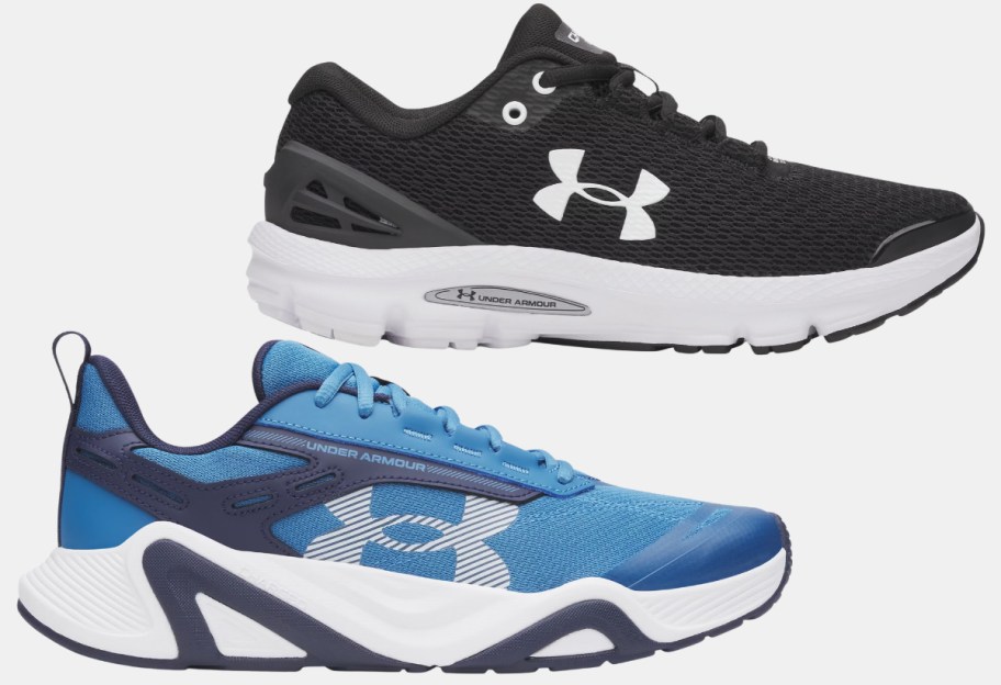 mens and kids UA charged running shoes