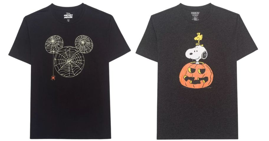 mickey and snoopy mens tees