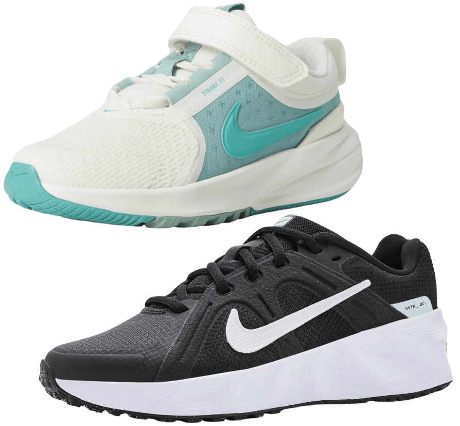 2 pairs of nike kids shoes