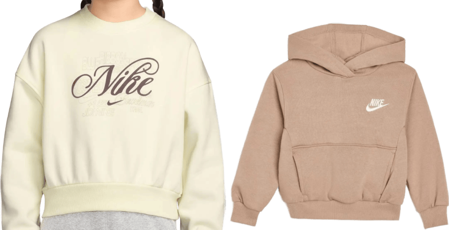 girl in a nike sweatshirt plus another nike sweatshirt
