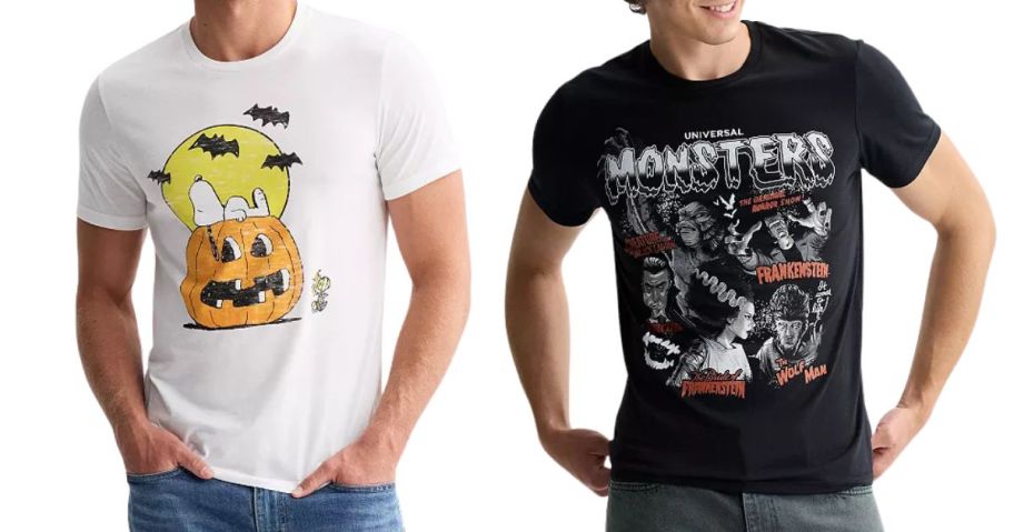 snoopy and monsters mens tees