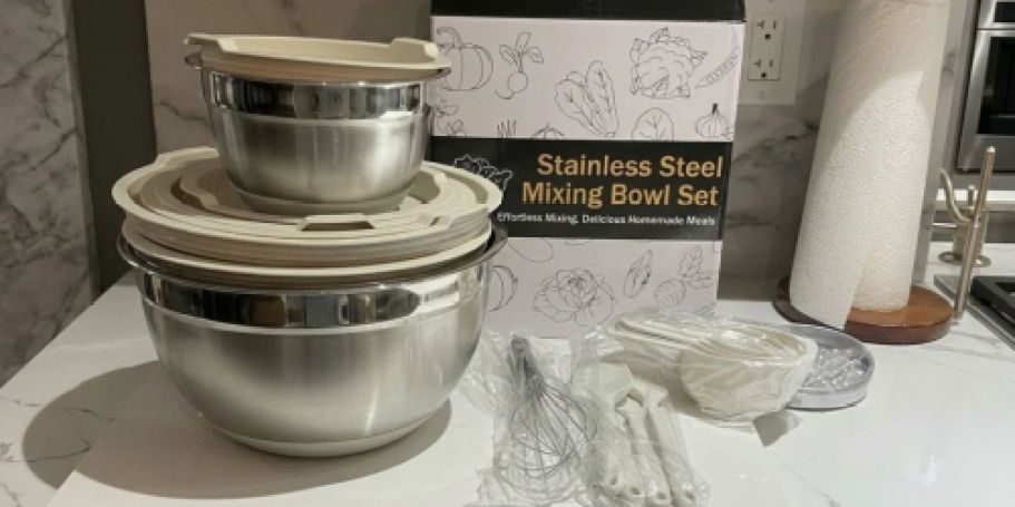 Stainless Steel Mixing Bowls 21-Piece Set Only $29.99 Shipped on Amazon (Reg. $50)